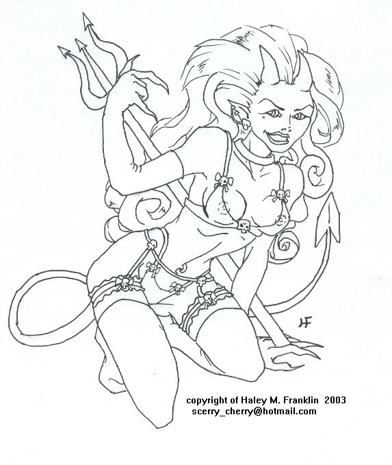 Devil Girl Tattoo design 2 by Haley Franklin | ArtWanted.com