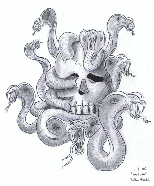 medusa tattoo design by rodney shortsleeve ArtWantedcom