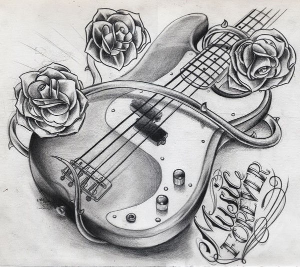 guitar tattoo design by Willem Janssen ArtWantedcom guitar tattoo