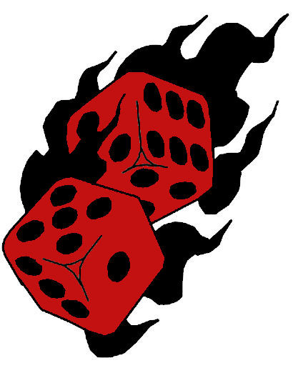 flaming dice drawings