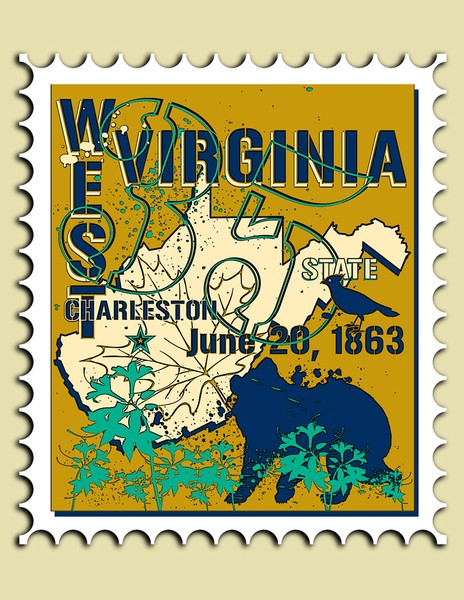 West Virginia Stamp Poster