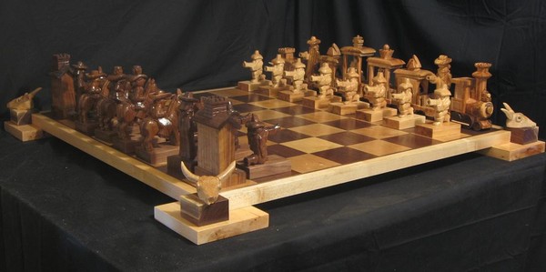 The Great Train Robbery Chess Set by Jim Arnold