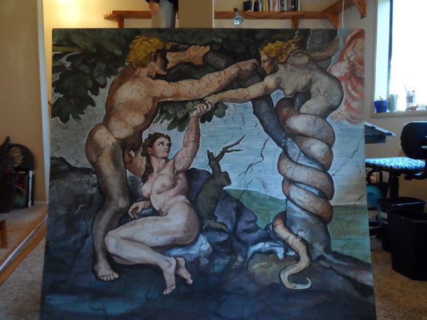 ADAM AND EVE FROM THE SISTINE CHAPEL