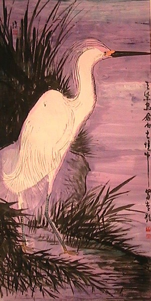 Egret at dusk 