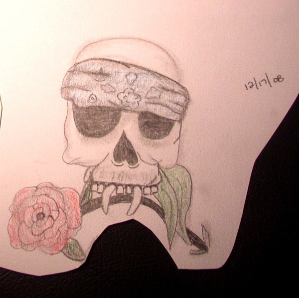 Skull with Rose 