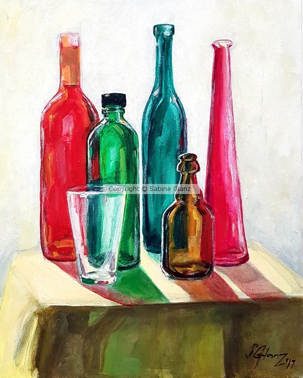 Still Life: Glass Bottles