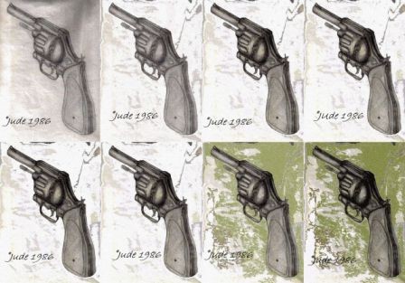 Freehand Drawing of Gun on vellum