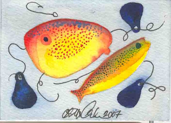 Fishing lures, sinkers and hooks ACEO