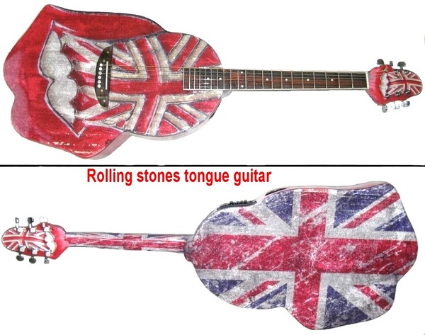 Rolling Stones tongue paper guitar