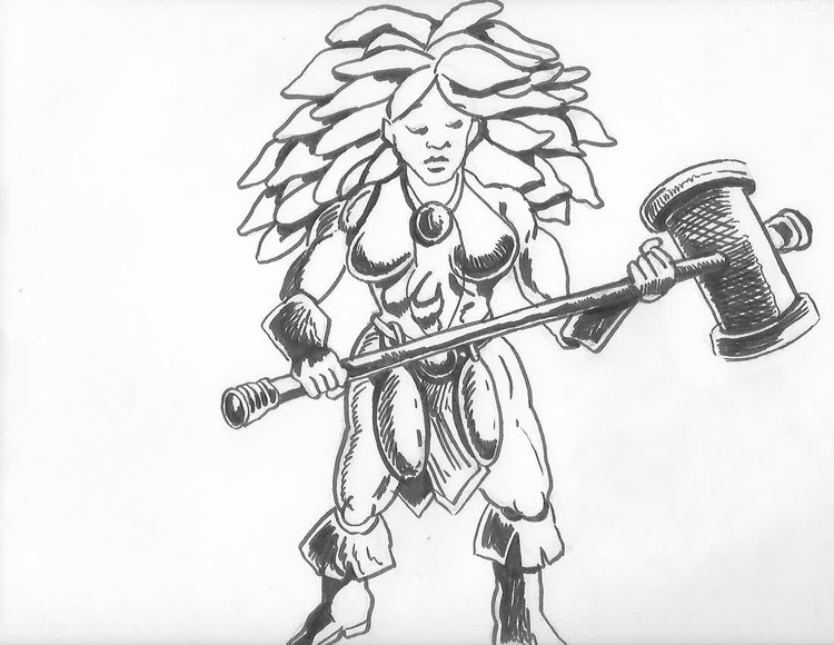 Female dwarf barbarian