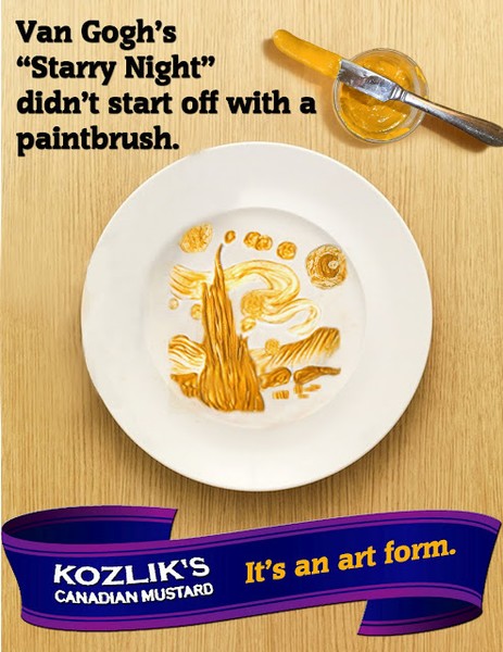 Van Gogh Print ad for Kozlik's Mustard
