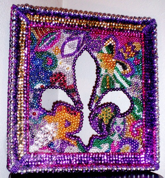 Fleur De Lis Mardi Gras Bead Mosaic