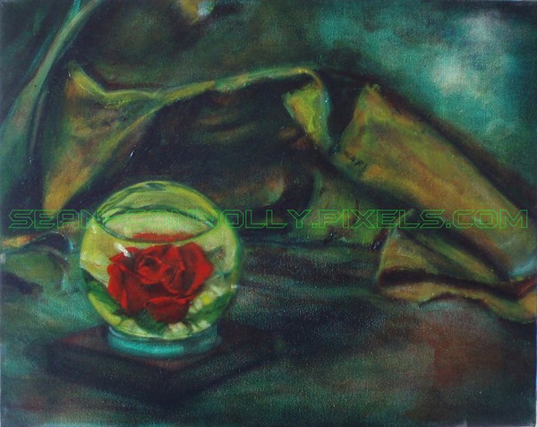 Preserved Rose, Draped Canvas