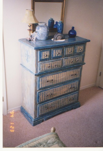 Blue & Silver Dresser