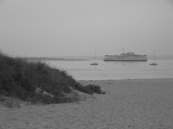 Nantucket Ferry Black and White