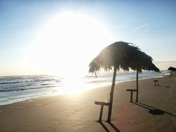 Tampico's beach with sun