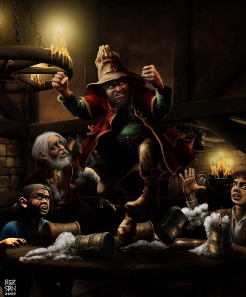 Angry dwarf in the tavern
