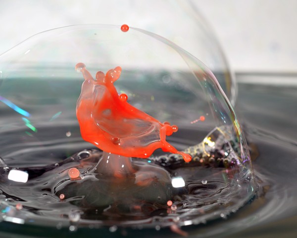 Red Splash in Bubble