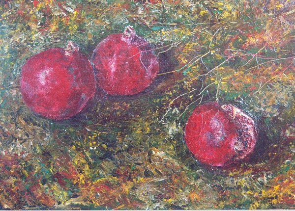 Three pomegranates