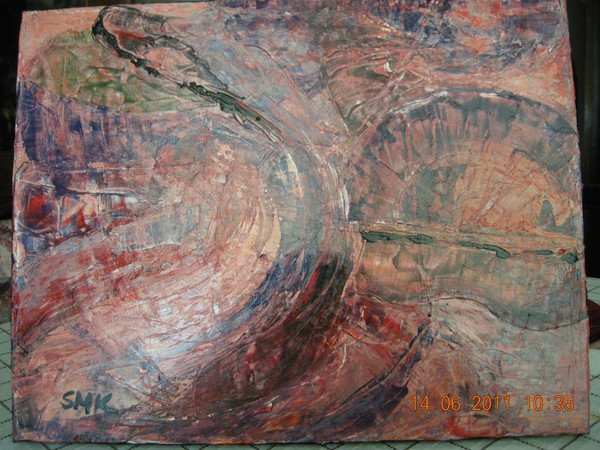 abstract acrylic on canvas 35x45 cm