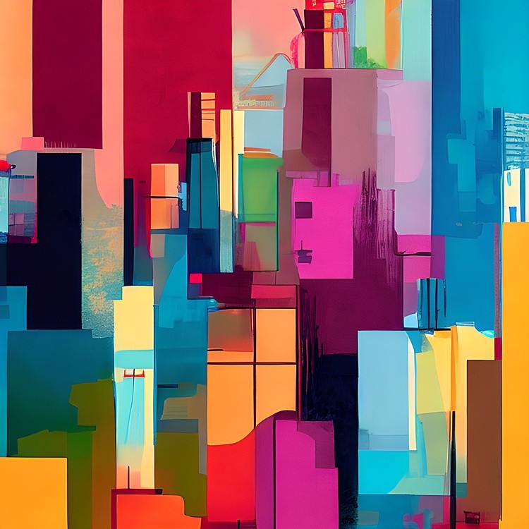 Abstract colorful city