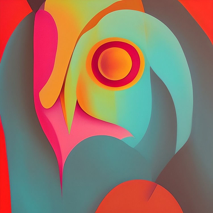 Abstract retro owl