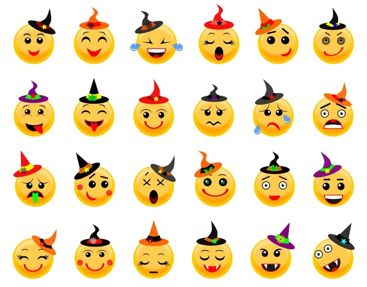 Emoji in hats for Halloween