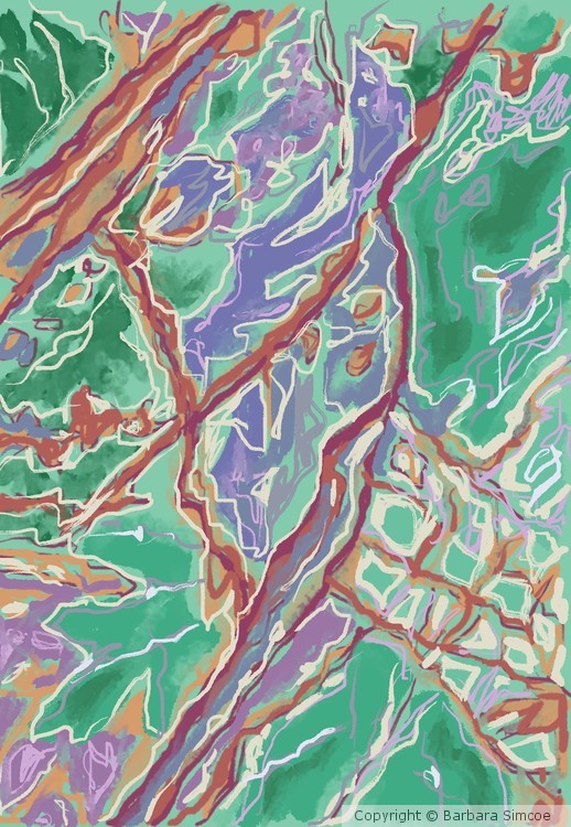 Variscite- inspired abstract