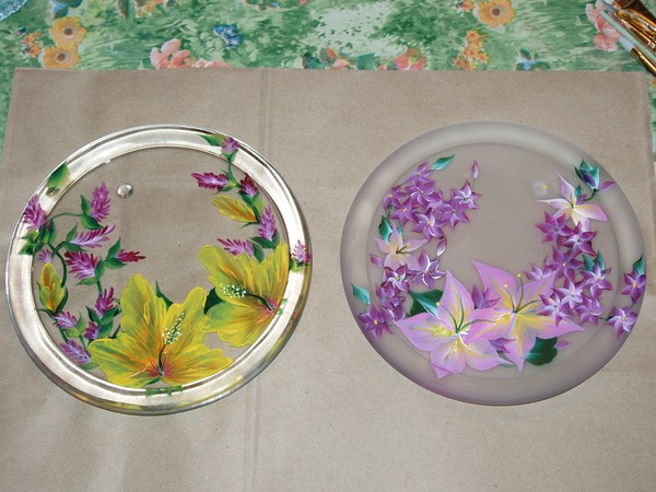 Flowers on Candle Plates