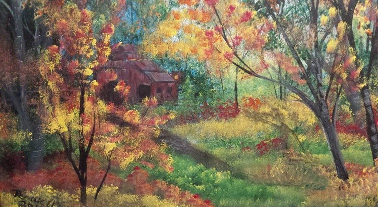 Ok 1 last fall scene  before  my art show  Saturday  all comments  welcome
