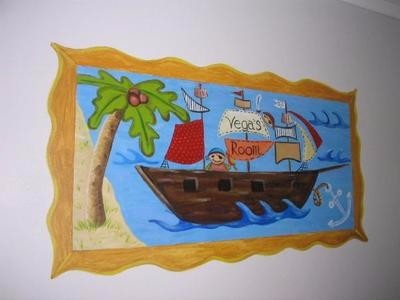kids bedroom pirate mural