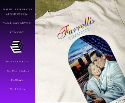 Farrelli's Cinema Supper Club Tee Shirt Design