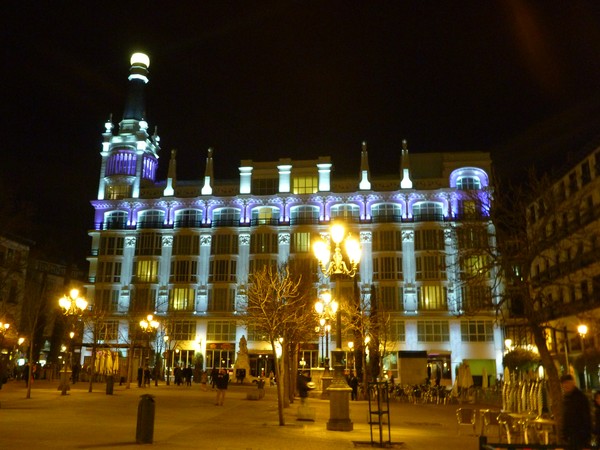 Madrid. Santa Ana Square by night.