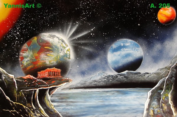 YannisArt SPRAY PAINT PAINTINGS (SPACE ART)