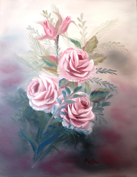 3 Pink Roses