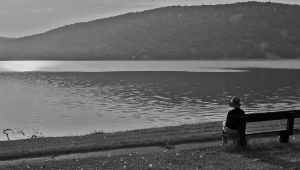 Sitting by a lake