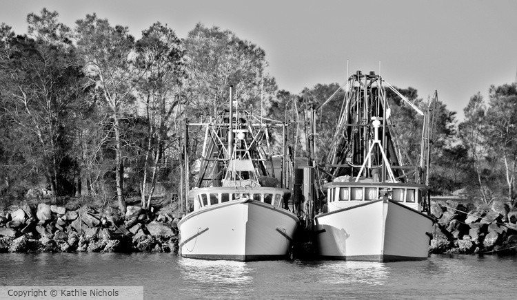 Fishing Boats Black and white