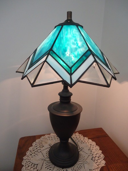 Torquise with bevels lamp