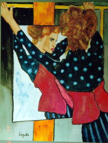 WOMAN AT A MIRROR