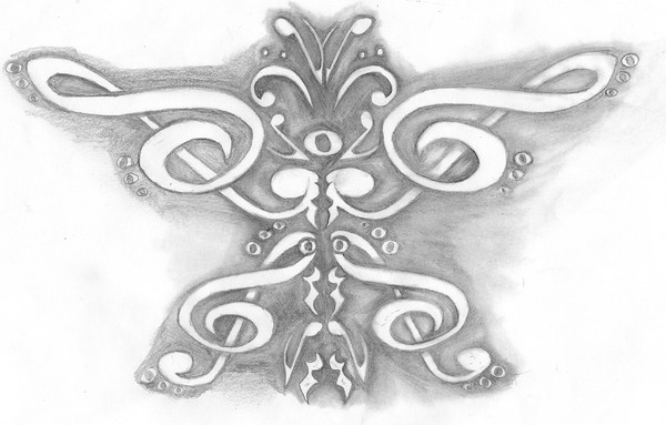 clef note butterfly