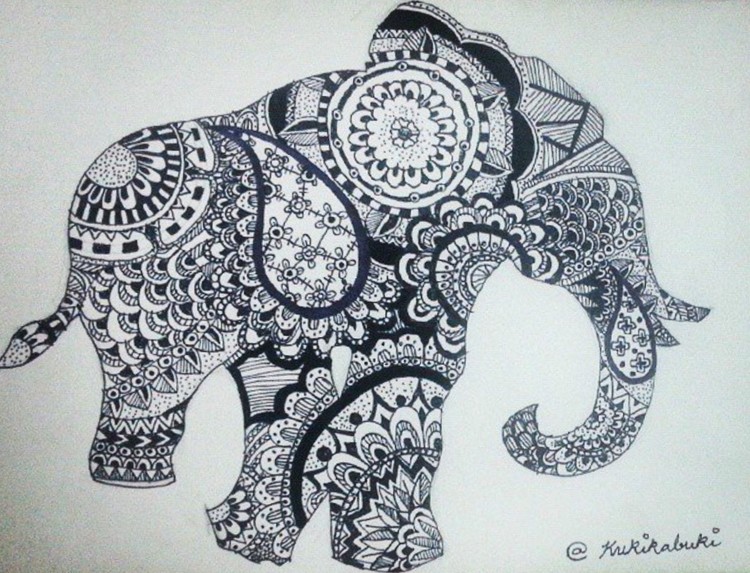 Elephant zentangle