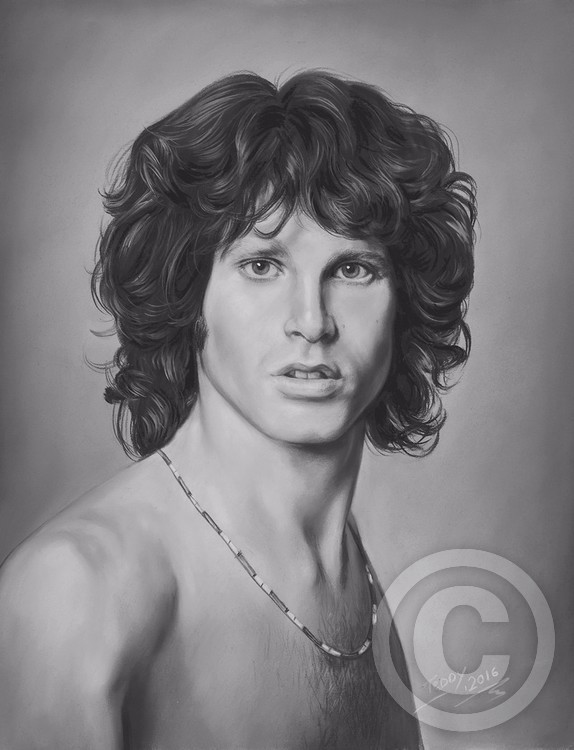 Portrait of American Legend Jim Morrison