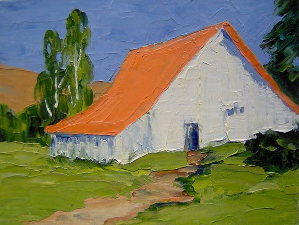 California Barn~Impressionist Oil Painting