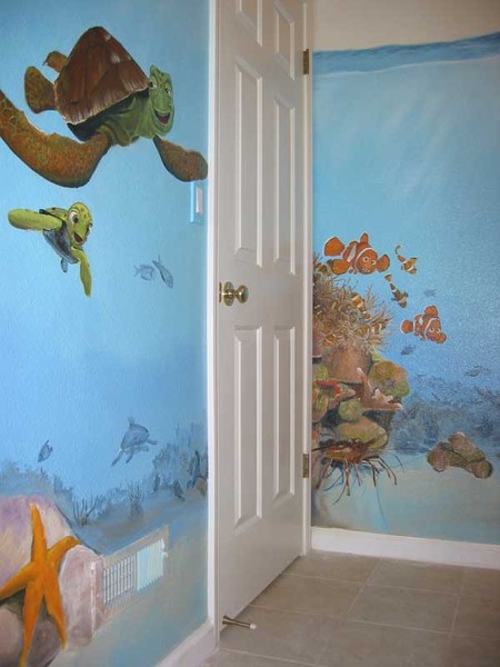 underwater bathroom mural
