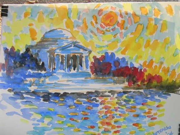 Jefferson Memorial with Sun