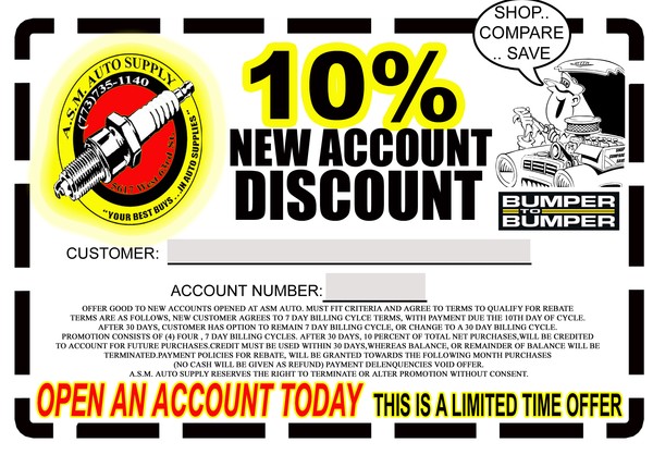 new customer discount coupon