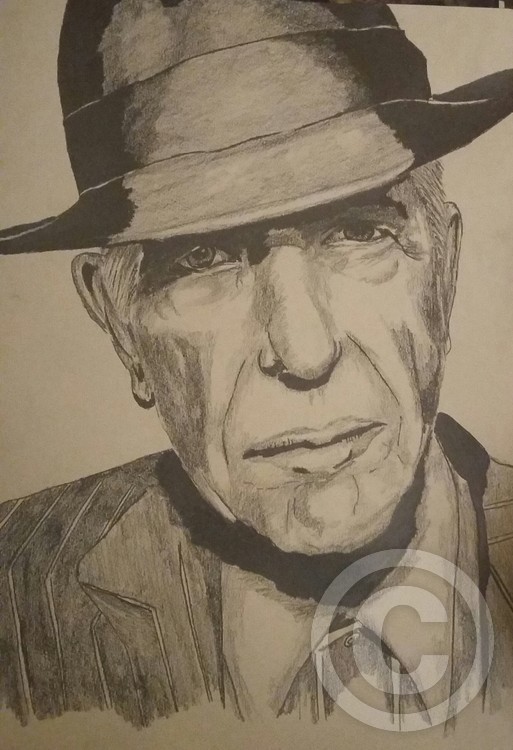 Leonard Cohen Drawing