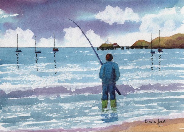 Fishing at Swansea Bay