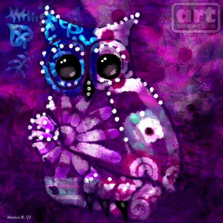 Whimsical Abstract Owl Folk Art