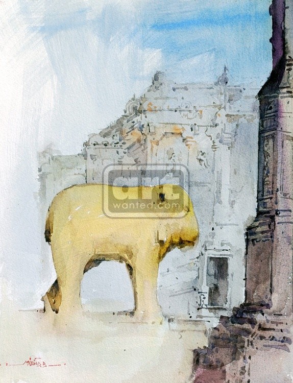 Kailash Ellora Days 2 Milind Bhanji Watercolor 12x16 Inch